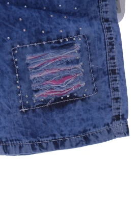 Бриджі джинсові для дівчинки стрази блакитний