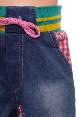 Бриджі джинсові для дівчинки з метеликом блакитним