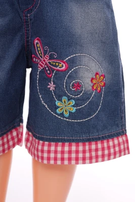 Бриджі джинсові для дівчинки з метеликом блакитним