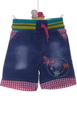 Бриджі джинсові для дівчинки з метеликом синій