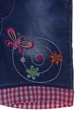 Бриджі джинсові для дівчинки з метеликом синій