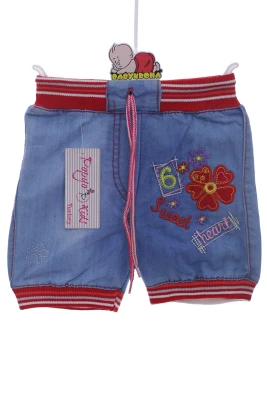 Джинсові шорти для дівчинки з квіткомблакитний