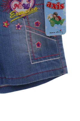 Шорти джинсові для дівчинки з метеликом блакитним