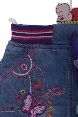 Шорти джинсові для дівчинки з метеликом блакитним