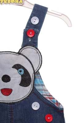 Джинсовий комбінезон для хлопчика Панда синій