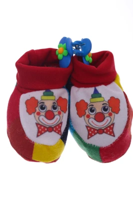 Пінетки трикотажні з клоуном червоний