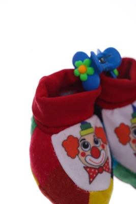 Пінетки трикотажні з клоуном червоний