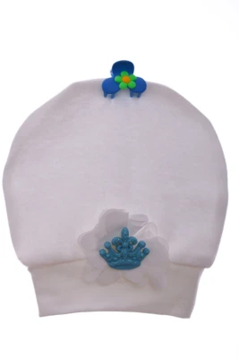 Пінетки і шапочка з короною трикотажні білий