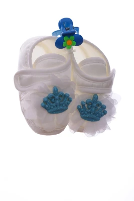 Пінетки і шапочка з короною трикотажні білий