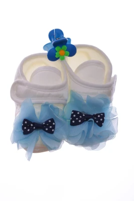 Пінетки та шапочка для хлопчика трикотажні синій