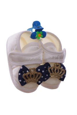 Пінетки та шапка для хлопчика трикотажні з короною синій