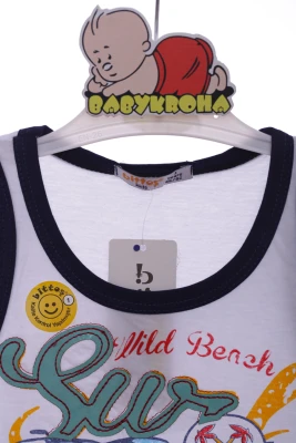 Майка для хлопчика трикотажна Sur біла