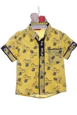 sorochka-z-korotkim-rukavom-dlya-hlopchika-bavovnyana-z-listochkami-zhovta-2