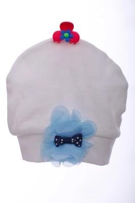 Пінетки з шапкою для хлопчика трикотажні Бантик блакитні