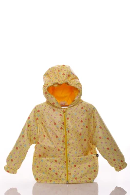 Куртка для дівчинки нуль на холлофайбері Babykroha з принтом серця жовта