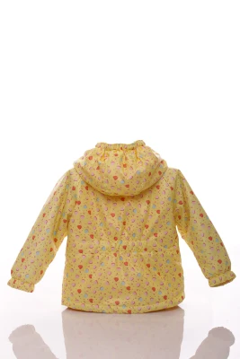 Куртка для дівчинки нуль на холлофайбері Babykroha з принтом серця жовта