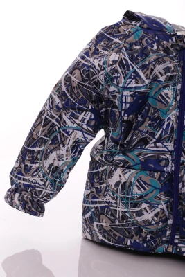 Куртка для хлопчика нуль на холлофайбері Babykroha з принтом зеленої павутинки