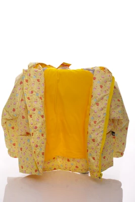 Куртка для дівчинки нуль на холлофайбері Babykroha з принтом серця жовта