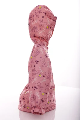 Куртка нуль для дівчинки на холлофайбері Babykroha з принтом ведмедик baby рожева