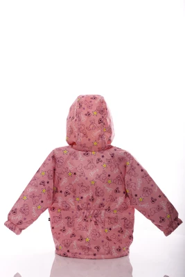 Куртка нуль для дівчинки на холлофайбері Babykroha з принтом ведмедик baby рожева