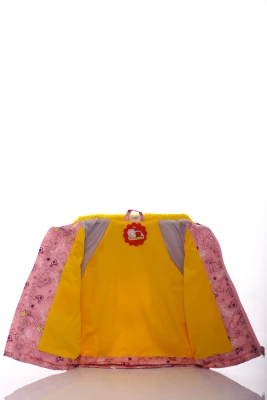 Куртка нуль для дівчинки на холлофайбері Babykroha з принтом ведмедик baby рожева