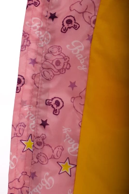 Куртка нуль для дівчинки на холлофайбері Babykroha з принтом ведмедик baby рожева