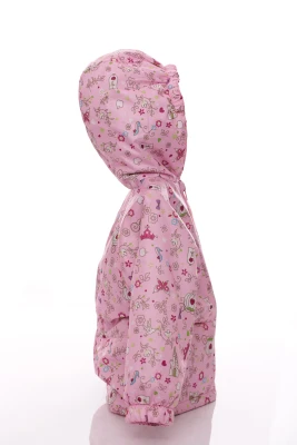 Куртка для дівчинки нуль на холлофайбері Babykroha з принтом принцеса рожева