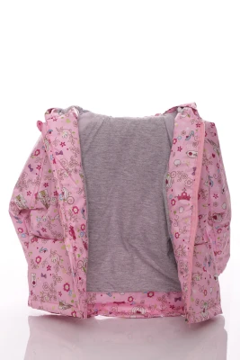 Куртка для дівчинки нуль на холлофайбері Babykroha з принтом принцеса рожева