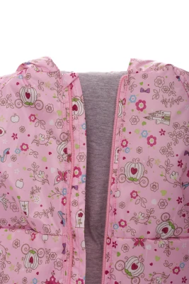 Куртка для дівчинки нуль на холлофайбері Babykroha з принтом принцеса рожева