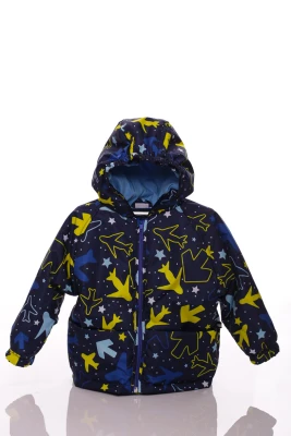 Куртка для хлопчика нуль на холлофайбері Babykroha з принтом літачків синя