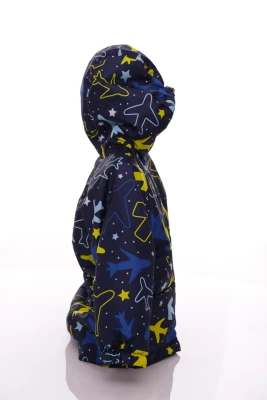 Куртка для хлопчика нуль на холлофайбері Babykroha з принтом літачків синя