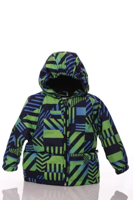 Куртка для хлопчика нуль на холлофайбері Babykroha з принтом абстракції зелена