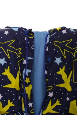 Куртка для хлопчика нуль на холлофайбері Babykroha з принтом літачків синя