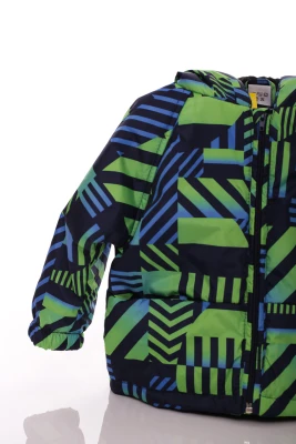 Куртка для хлопчика нуль на холлофайбері Babykroha з принтом абстракції зелена