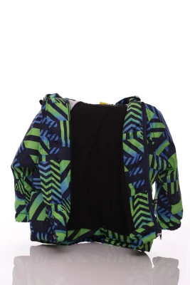 Куртка для хлопчика нуль на холлофайбері Babykroha з принтом абстракції зелена