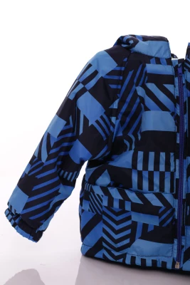 Куртка для хлопчика нуль на холлофайбері Babykroha з принтом синій абстракції