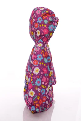 Куртка для дівчинки нуль на холлофайбері Babykroha з принтом квіточок бузкова