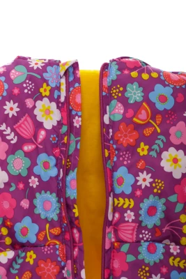 Куртка для дівчинки нуль на холлофайбері Babykroha з принтом квіточок бузкова