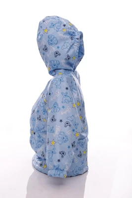 Куртка для хлопчика нуль на холлофайбері Babykroha з принтом ведмедик baby блакитна