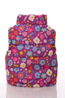 Жилетка на флісі для дівчинки з кишенями Babykroha з принтом квіточок бузкова