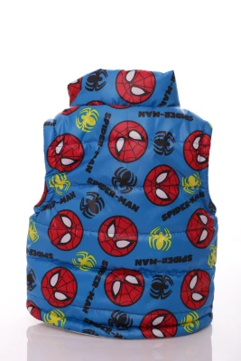 Жилетка на флісі для хлопчика з кишенями Babykroha із принтом спайдермена блакитна