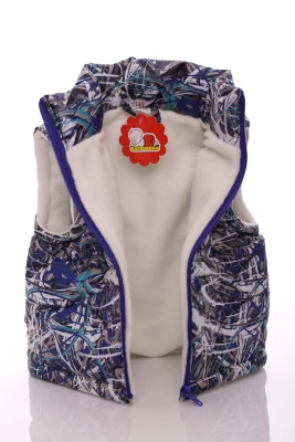 Жилетка на флісі для хлопчика з кишенями Babykroha з принтом зеленої павутинки