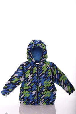 Куртка нуль для хлопчика на холлофайбері Babykroha з принтом ляпка синій