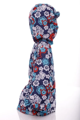 Куртка нуль для дівчинки на холлофайбері Babykroha з принтом квіточок синя