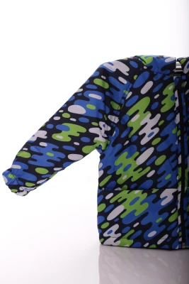 Куртка нуль для хлопчика на холлофайбері Babykroha з принтом ляпка синій