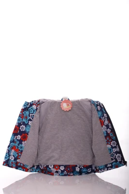 Куртка нуль для дівчинки на холлофайбері Babykroha з принтом квіточок синя