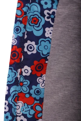 Куртка нуль для дівчинки на холлофайбері Babykroha з принтом квіточок синя