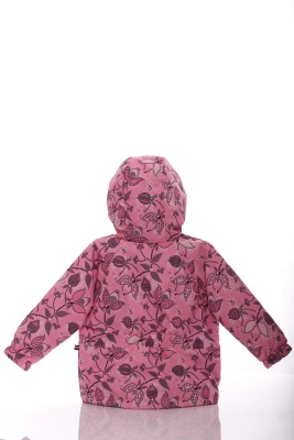 Куртка нуль для дівчинки на холлофайбері Babykroha з принтом flowers рожева