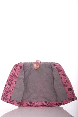 Куртка нуль для дівчинки на холлофайбері Babykroha з принтом flowers рожева