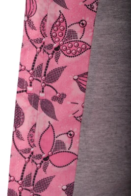 Куртка нуль для дівчинки на холлофайбері Babykroha з принтом flowers рожева